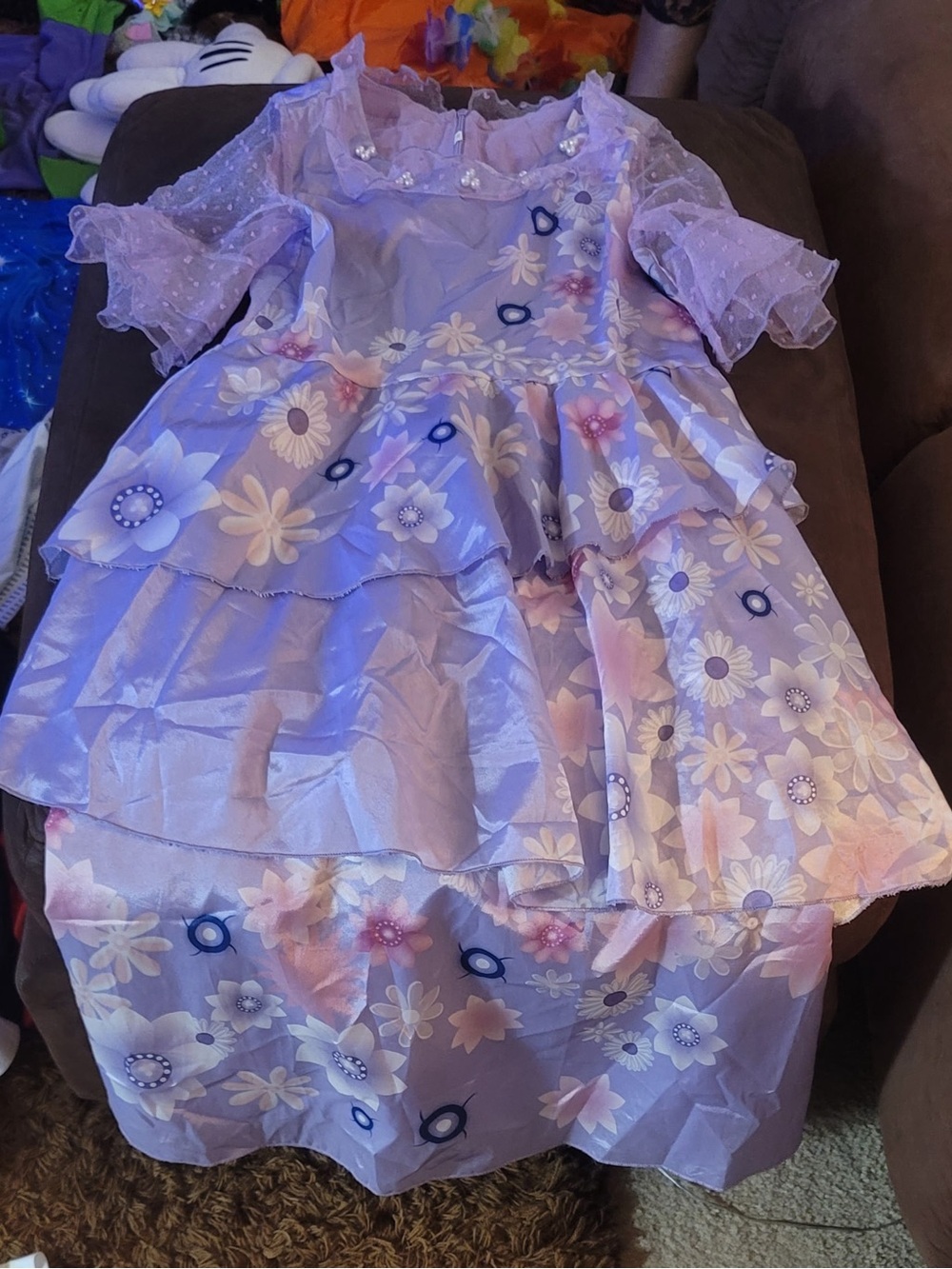 Isabela Madrigal Lavender Floral Tiered Dress